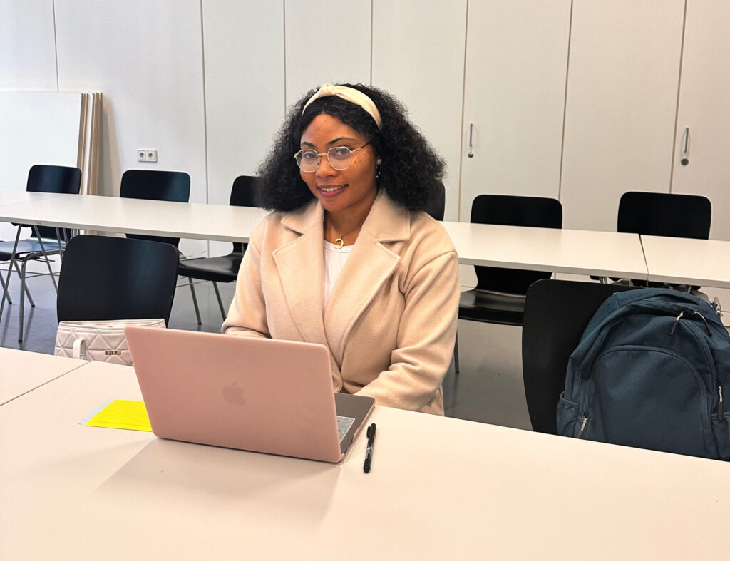 Chidinma Obiajunwa in a lecture/seminar room.